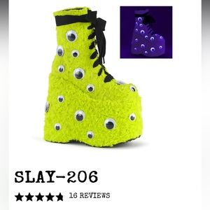 Demonia Slay-206 Lime Green Size 7